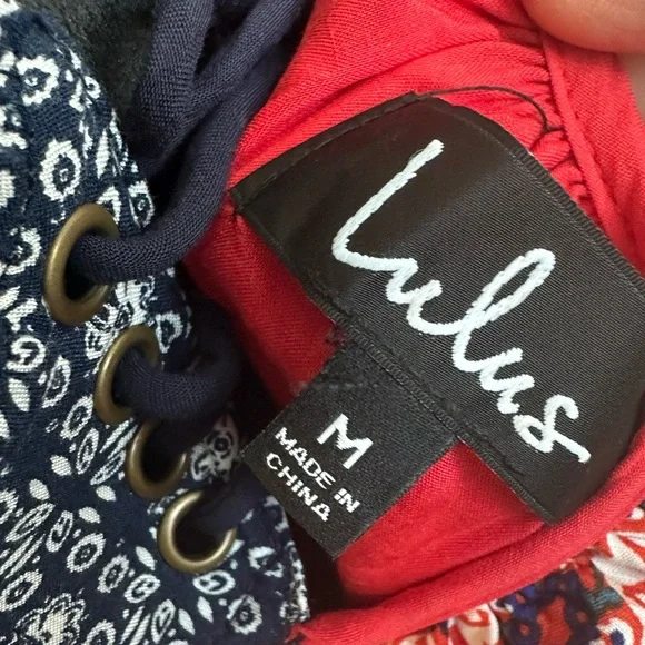 Lulu's Blue and Red Floral Mini Dress - Picture 4 of 4